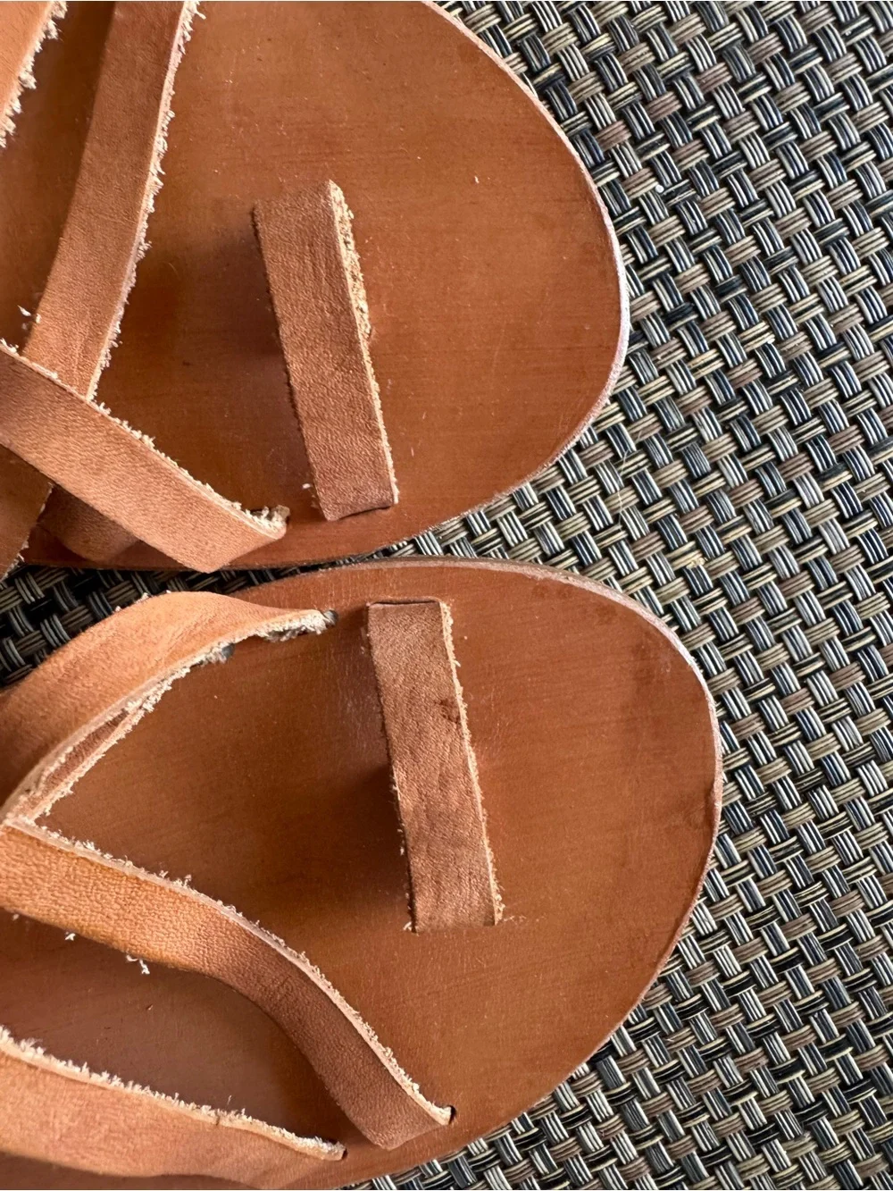 L*SPACE Women's Brown Leather Slide Sandals